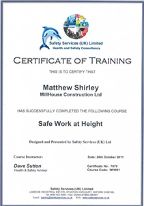 Certificate of Training