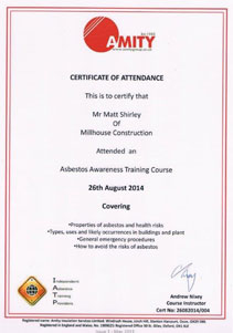Asbestos Course Certificate
